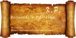 Koloszár Pólika névjegykártya